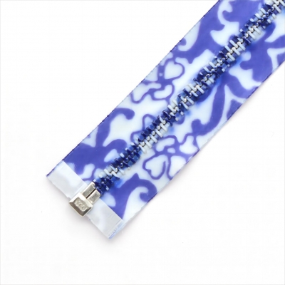 青花瓷缎面布带金属拉链 3